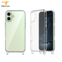 Coques de téléphone portable transparentes en TPU antichoc et étanches avec crochets de lanière pour les modèles les plus récents disponibles en gros