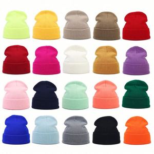 100% Acrylic Solid Color Plain Knitted Beanie <b>Hat</b> with Custom Logo Embroidery Wholesale From Manufacturers - Product Image 1