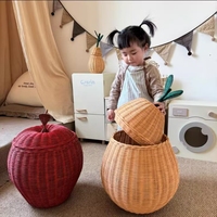 Panier de rangement en forme d'animal de haute qualité, boîte de rangement en rotin, boîte de rangement pour jouets d'enfants