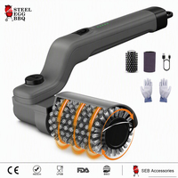 Brosse de nettoyage électrique rotative sans fil rechargeable à angle réglable, sans perte de poils, en plastique, pour nettoyage extérieur, accessoires de barbecue