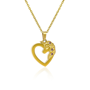 Collar con Colgante de Corazón Chapado en Oro 304 316, Cadena de Aleación Romántica para Mujer, Circonita Cúbica, Joyería para Uso Diario - Product Image 3