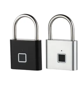 Cadeado de segurança eletrônico com impressão digital para bagagem, cadeado inteligente com segurança USB tipo C, acessório de impressão digital, acessório de toque rápido