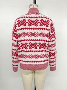 T-1564 Pull en tricot de Noël moche personnalisé pour femme, motif graphique, col rond, manches longues, tricot côtelé, décontracté d'automne, motif S - Product Image 6