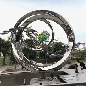 Outdoor moderne abstrakte Meer Dekor Edelstahl Metall Handwerk Outdoor Meer Statue mit Fabrik preis