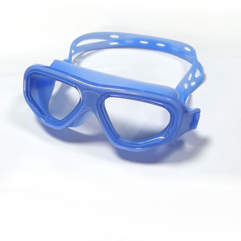 Blue Frame Transparent Swimming Goggles
