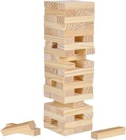 Grand ensemble de blocs de bois à empiler pour adultes et adolescents, 18 pouces de haut, jeu d'empilage de 60 pièces, jouet éducatif unisexe