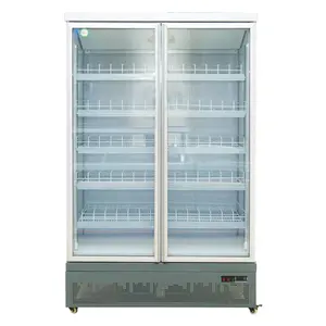 Tipo di fascia alta congelamento raffreddamento ad aria compressore inferiore doppia porta commerciale frigorifero per bevande refrigeratore per vino refrigeratore per bevande