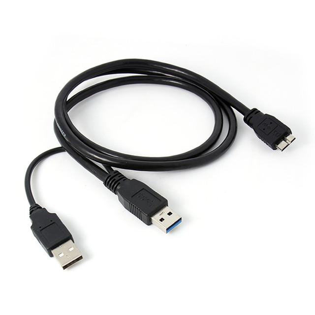 Dual USB 3.0 a Male to Micro B Male+Male Power Supply Y Cable for Hard Drive HDD