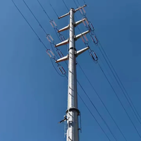 Poteau de transmission haute tension en acier, galvanisé à chaud, tubulaire, support électrique, normes ASTM/ANSI/NESC, certifié ISO