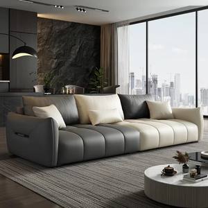 ชุดโซฟาหนังแท้สีครีมสำเร็จรูป ขายดี เหมาะสำหรับห้องนั่งเล่นขนาดเล็ก 3 ที่นั่ง - Product Image 4