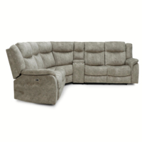 Canapé d'angle inclinable électrique en tissu Geeksofa Furniture, moderne, 5 places, avec console pour salon