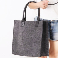 Sac fourre-tout en feutre pour femmes de bonne qualité avec logo imprimé, en feutre de laine