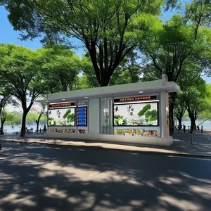 Abri de bus extérieur moderne avec siège et écran publicitaire pour les arrêts de bus et les espaces publics - Product Image 4