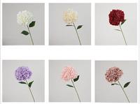 Vente en gros d'hortensias artificiels à tige unique en soie pour centre de table de mariage, arrangement floral, décoration