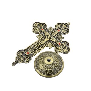 Mecrt Católica Crucifixo Ornamento com Jesus Figura Vintage Desktop Acessórios Zinc Alloy Ornamentos Cruz Metal Decoração - Product Image 3