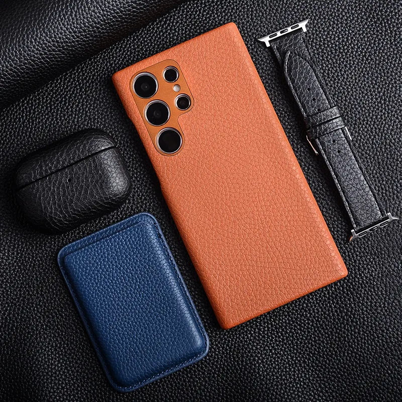 DL luxury phone case Custom Vegan Leather Cover Phone Case para S22 Ultra Samsung Galaxy Pebble Leather Phone Cases para Samsung