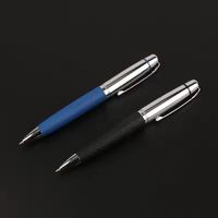 Stylo en cuir PU de luxe avec métal pour hommes d'affaires, design personnalisé, stylo à bille/rouleau
