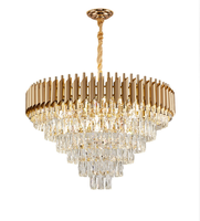 Lustre suspendu LED en cristal pour la maison, cristal K9 doré, NOUVEAU, style nordique moderne, rond, intérieur, noir, lampe suspendue en cristal pour salon