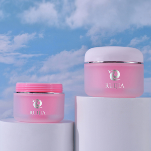 Di alta qualità 30g 50g 100g 150g confezione cosmetica rosa contenitori per la cura della pelle PP vasetto di plastica crema per il viso con linea d'<span class=keywords><strong>argento</strong></span> - Product Image 6