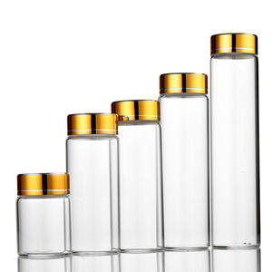 37mm High Clear Gold Plastic Screw Cap Custom Logo Storage Containers 100g <b>Glass</b> <b>Jars</b> Rice Tea Coffee Beans <b>Cookies</b> Jelly - Product Image 1