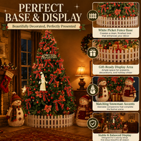 Grand sapin de Noël artificiel de luxe avec lumières LED et décorations rouges pour la maison, le centre commercial et les fêtes
