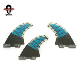 Fiberglass Surfboard Fins Half Carbon Single Tab/Double Tab Surf Fins Honeycomb Thruster Tri Fins For Waterplay Surfing