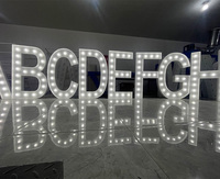 Letrero Luminoso LED 3D Personalizado para Exteriores, Impermeable, de Metal, con Letras de Bombilla, para Fachada de Tienda o Logotipo Comercial