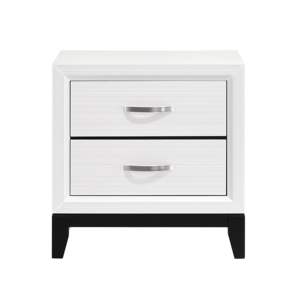 DB Modern Contemporary <b>White</b> Finish <b>Nightstand</b> 2x Drawers 1pc Wooden Bedroom Furniture Smart for Apartment Rustic Home Marble - Product Image 2