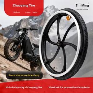 Ruote Posteriori per Sedia a Rotelle Sportiva Fuoristrada a 6 Lame Integrate CE, Pneumatici Larghi da 24 Pollici, Forniture per Terapia Riabilitativa - Product Image 3