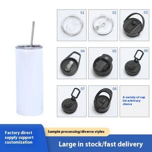 Vaso de acero inoxidable de doble pared recto al por mayor, 12oz 15oz 20oz 30oz, para sublimación, taza de viaje en blanco con tapa y pajita para camping - Product Image 2