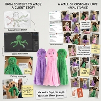 Jouet à mâcher pour chien en peau d'octopus écologique sans rembourrage, peluche durable à tentacules grinçante et couineuse pour les mâcheurs agressifs
