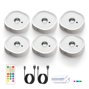 Iluminación Bajo Muebles, Lámpara Recargable con Sensor de Movimiento y Control Remoto, 12 Colores RGB, Luz Magnética Adhesiva para Cocina - Product Image 1