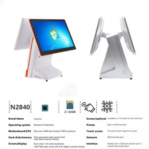 Diseño personalizado 15,6 \ "Dual Monitor pantalla táctil sistema POS conjunto completo con impresora de recibos para caja registradora - Product Image 4