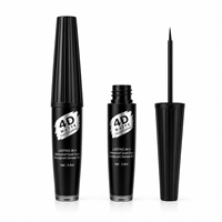 KISS FLOWER Eyeliner liquide mat 4D, longue tenue 36H, imperméable, anti-bavures, noir, pointe fine de précision, 3,5 ml