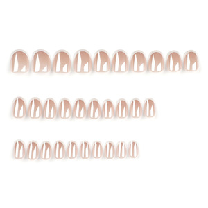 <span class=keywords><strong>Uñas</strong></span> Postizas Francesas con <span class=keywords><strong>Punta</strong></span> Cromada en Tono Nude, <span class=keywords><strong>Cortas</strong></span>, Reutilizables, de Acrílico para Mujer - Product Image 2
