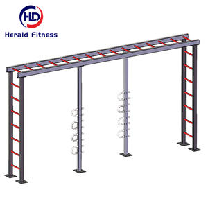 Rack d'entraînement commercial en métal pour CrossFit, échelle aérienne horizontale complète, barres de singe, échelle parallèle pour entraînement de force - Product Image 6