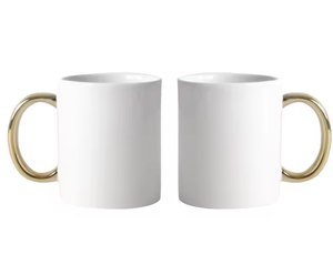 Mug en céramique à sublimation de 11 oz avec poignée dorée, personnalisable, vente en gros - Product Image 2