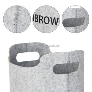 <b>Small</b> Foldable Felt Laundry Hamper Handles Lightweight Eco-Friendly Durable Bathroom Storage <b>Basket</b> for Kid Toys Towels - Product Image 3