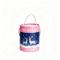 Grande boîte ronde en carton rigide pour pommes avec poignée, pour cadeau de fruits, emballage de Noël, logo personnalisé