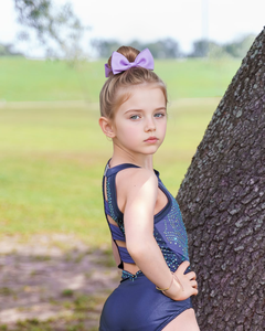 Новинка! Гимнастический купальник для девочек из нейлона и спандекса с термотрансферным принтом, по оптовой цене от производителя. - Product Image 3