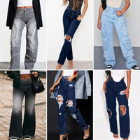 Vêtements en stock pour femmes : Hauts, Robes décontractées, Jeans en denim surplus, Vêtements d'occasion, Jeans et pantalons pour femmes à taille haute et coupe large, Vente en gros