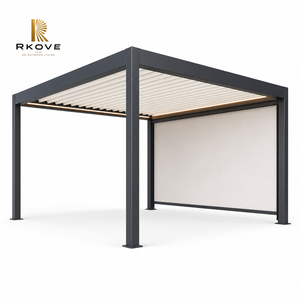 Pérgola Eléctrica de Aluminio RKOVE RK-S2 de 6x6m, Toldo Independiente para Azotea con Pantallas de Privacidad ZIP y Luces LED para Club Lounge - Product Image 6