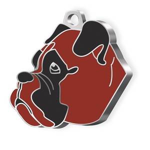 Placa de Identificación para Perro Boxer, Colgante Marrón para Collar de Mascota - Product Image 1