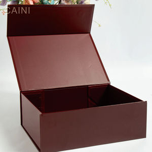 Emballage de boîte pliante rouge de haute qualité. Emballage cadeau luxueux. Boîte cadeau personnalisée. LOGO personnalisé. - Product Image 4