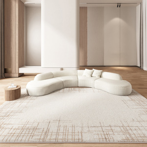 Alfombra Rectangular Minimalista Jinrui, Alfombra de Felpa Crema para Sala de Estar y Dormitorio, Estilo Nuevo 2024 - Product Image 3