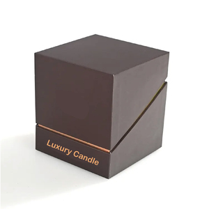 Custom logo wholesale luxury unique rectangular rigid cardboard candle jar boxes with lid and base gift box for candle packaging