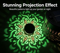 Lampes murales solaires en verre Mandala, petites lampes LED à motif de pivoine creuse, décoration de jardin extérieur, lumière de cour, cadeau, décorations festives