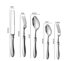 Duitse Retro 304 Roestvrijstalen Mes Vork Lepel Set Eenvoudige Westerse Stijl Spiegel Polish Herbruikbaar Voor Steak Dessert Vorken - Product Image 5