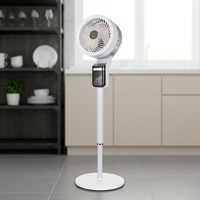 Ventilateur sur pied électrique intelligent avec télécommande, 1 à 8 vitesses, antibactérien, avec boîte à parfum, oscillant, économe en énergie, en plastique