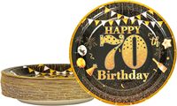 Vente chaude 70e anniversaire thème plaques usine directe OEM jetable 9 pouces feuille Style moderne 9 pouces feuille 70e anniversaire thème